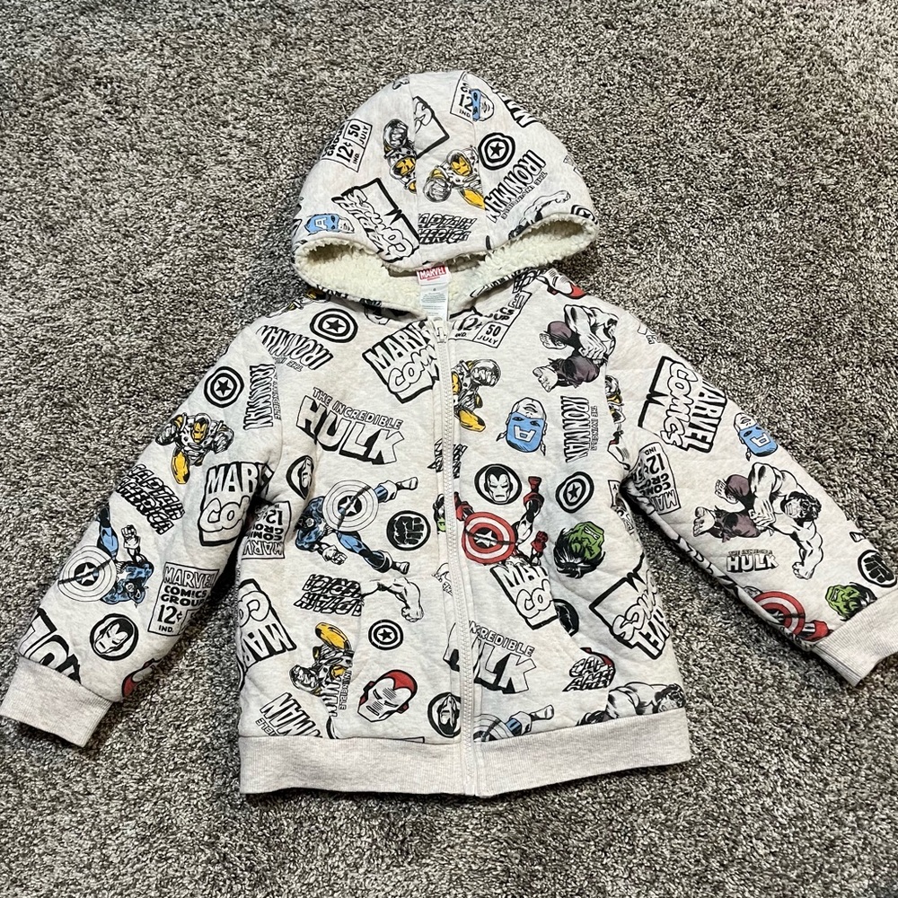 Marvel Character Zip-Up Sherpa Hoodie